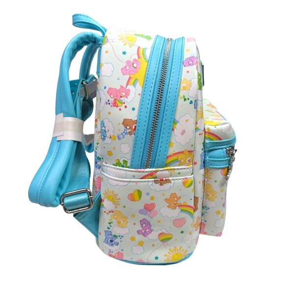 Loungefly x Care Bears 40th Anniversary Rainbow Mini Backpack 9” x 10.5” x 4.5” - Picture 5 of 9